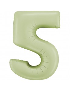 Balão Número 5 Verde Pastel